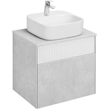 Тумба под раковину Aquaton Марбл 60 1A276101MH4C0 подвесная Слэйт Белый матовый — фото 2, Тумбы под раковину