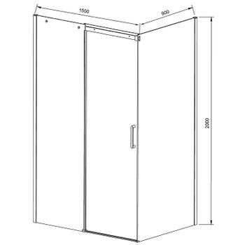 Душевой уголок Vincea Dice 150x90 VSR-4D9015CLGM профиль Вороненая сталь стекло прозрачное — фото 4, Прямоугольные душевые уголки