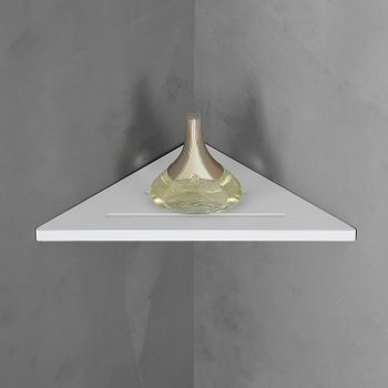 Полка из искусственного камня Abber Stein AS1652 угловая Белая — фото 2, Полки для ванной и душа