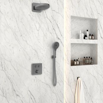 Душевая система Vincea Inspire VSFW-4I211GM Вороненая сталь — фото 3, Встраиваемые душевые комплекты