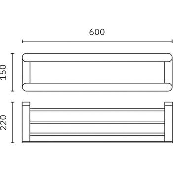 Полка для полотенец Nofer Capri 16223.N Черный матовый — фото 2, Полки для полотенец
