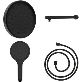 Комплект верхнего и ручного душа Vincea Inspire VSHH-3I2AHMB Черный матовый — фото 1, Встраиваемые душевые комплекты