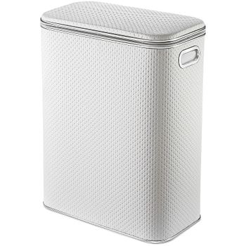 Корзина для белья Geralis PWH-B Punto Белая, кант Хром, стандартная — фото 1, Корзины для белья