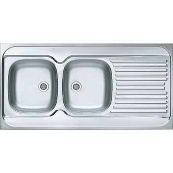 Кухонная мойка Alveus Classic 100 NAT-60 1200x600 L 1009084 Натуральная сталь — фото 1, Кухонные мойки