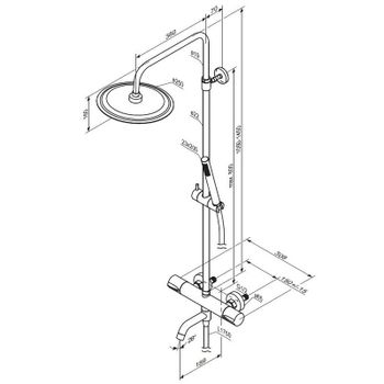 Душевая система Damixa Scandinavian Pure 936810300 с термостатом Черная матовая — фото 7, Душевые стойки