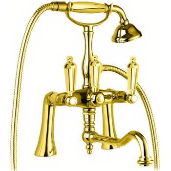 Смеситель на борт ванны Cezares First FIRST-PBV2-03/24-M Золото 24 карат — фото 1, Смесители на борт ванны