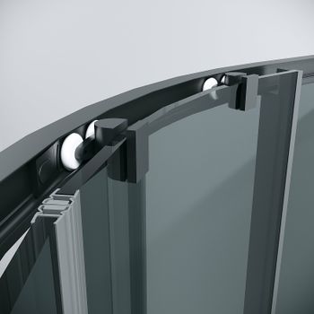 Душевой уголок Grossman Cosmo 100х100 301.K33.02.1010.21.10 профиль Черный матовый стекло тонированное — фото 10, Душевые уголки четверть круга