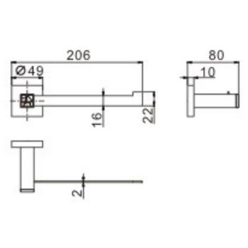 Держатель туалетной бумаги CeramaLux Venezia 88607-1 Хром — фото 2, Держатели туалетной бумаги