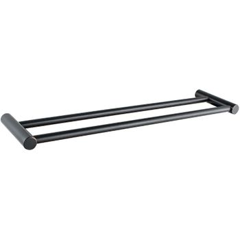 Полотенцедержатель Haiba HB8409-7 двойной Черный матовый — фото 1, Полотенцедержатели