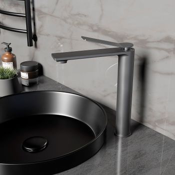 Смеситель для раковины Vincea Verse VBF-2VE2GM Вороненая сталь — фото 2, Смесители для раковины