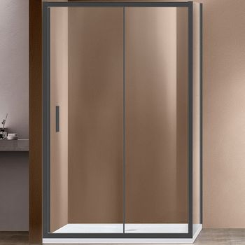 Душевой уголок Vincea Garda 140x80 VSR-1G8014CLGM профиль Вороненая сталь стекло прозрачное — фото 1, Прямоугольные душевые уголки