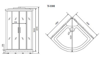 Душевая кабина Timo Standart 100х100 T-1101P без гидромассажа — фото 3, Душевые кабины