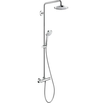 Душевая система Hansgrohe Croma Select E 27256400 с термостатом Хром Белая — фото 1, Душевые стойки