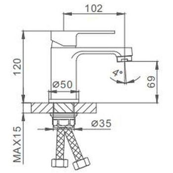 Смеситель для раковины Frap H41 F1041 Белый Хром — фото 8, Смесители для раковины