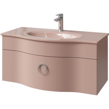 Тумба под раковину Caprigo Nokturn 90 1313-SF026 подвесная Розовая — фото 1, Тумбы под раковину