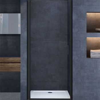 Душевая дверь Vincea Alpha 60 VDP-3AL600CLB профиль Черный стекло прозрачное — фото 2, Распашные душевые двери