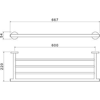 Полка для полотенец Aquatek Оберон AQ4222MB Черная матовая — фото 2, Полки для полотенец