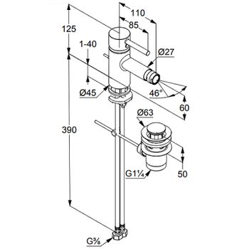Смеситель для биде Kludi Bozz 385333976 Черный — фото 2, Смесители для биде