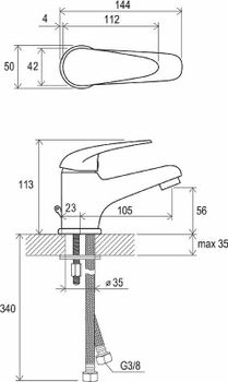 Смеситель для раковины Ravak Suzan SN 012.00 X070002 Хром — фото 7, Смесители для раковины