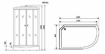 Душевая кабина Niagara Ultra NG-903-01L 120x80 с гидромассажем — фото 16, Душевые кабины