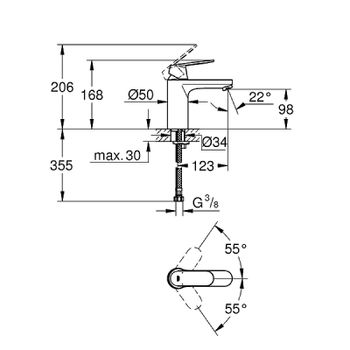 Смеситель для раковины Grohe Eurosmart Cosmopolitan 23327KW0 Черный сатин — фото 3, Смесители для раковины