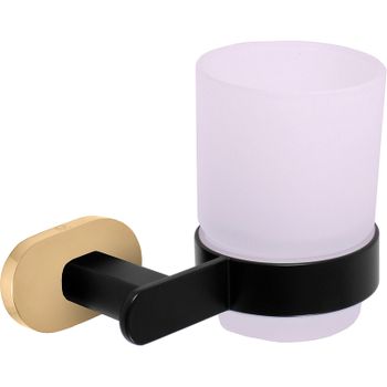 Стакан для зубных щеток Rav Slezak Yukon YUA0201CMATZ Черный матовый Золото — фото 1, Стаканы для зубных щеток