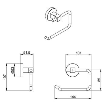 Держатель туалетной бумаги Azario Nessy AZ-73110A Хром — фото 2, Держатели туалетной бумаги