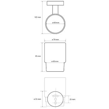 Стакан для зубных щеток Bemeta Dark 104110010 Черный — фото 4, Стаканы для зубных щеток