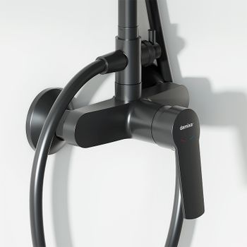 Душевая система Damixa Jupiter 977710300 Черная матовая — фото 3, Душевые стойки