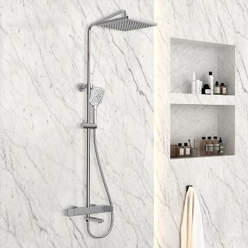 Душевая система Vincea Cube VSFS-1C1CH Хром — фото 1, Душевые стойки