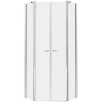 Душевой уголок New Trendy New Soleo Chrome 90х90 K-0610 профиль Хром стекло прозрачное — фото 1, Душевые уголки трапеция