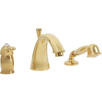 Смеситель на борт ванны Migliore Lem Swarovski 18891 Золото — фото 1, Смесители на борт ванны