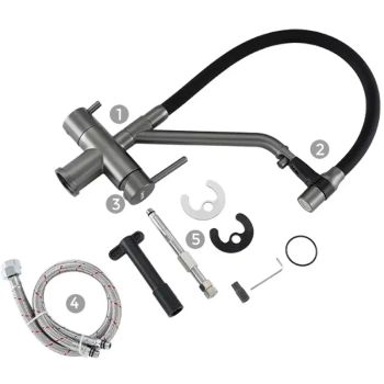 Смеситель для кухни Gappo G4398-89 Оружейная сталь Черный — фото 10, Смесители для кухни