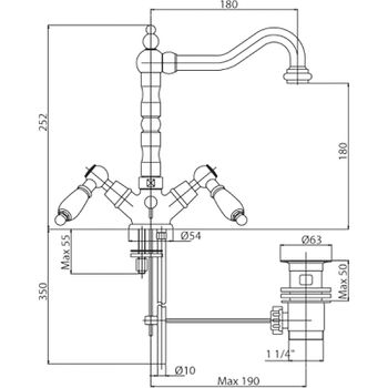 Смеситель для раковины Cezares First-LS2-02-Bi Бронза — фото 3, Смесители для раковины