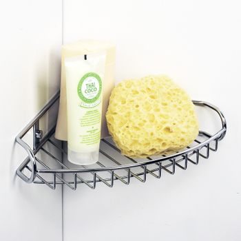 Полка корзина WasserKRAFT K-1211 угловая Хром — фото 3, Полки для ванной и душа