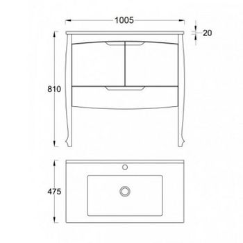 Тумба под раковину Veedi Lord 100 LRD1000T-DR Белая — фото 7, Тумбы под раковину