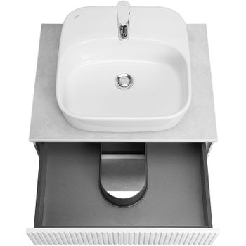 Тумба под раковину Aquaton Марбл 60 1A276101MH4C0 подвесная Слэйт Белый матовый — фото 8, Тумбы под раковину