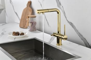 Смеситель для кухни Paulmark Serpentine Se213222-G Золото — фото 12, Смесители для кухни