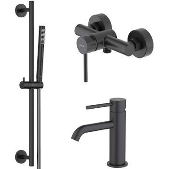 Комплект смесителей Aquatek Европа AQ1331MB Черный матовый — фото 1, Готовые комплекты для ванной комнаты