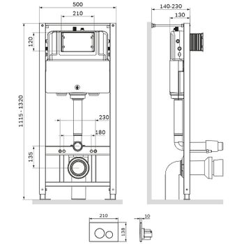 Инсталляция AM.PM Pro I012704.9038 для подвесного унитаза с Черной матовой клавишей смыва — фото 2, Инсталляции для унитазов