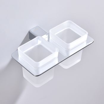 Стакан для зубных щеток Raglo R301.08 двойной Хром — фото 7, Стаканы для зубных щеток