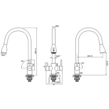 Смеситель для кухни Paulmark Lange La214212-G Золото — фото 10, Смесители для кухни
