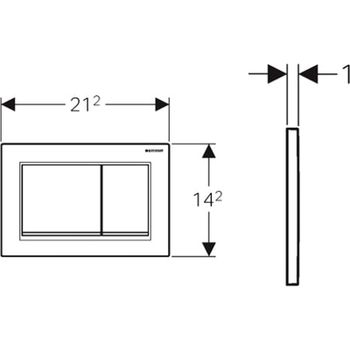 Клавиша смыва Geberit Omega 30 115.080.KM.1 Черная Хром глянцевый — фото 2, Кнопки смыва