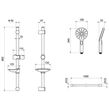 Комплект смесителей Aquatek Оберон AQ1231MB Черный матовый — фото 8, Готовые комплекты для ванной комнаты