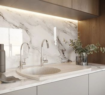 Кухонная мойка Domaci Бьелла DMC-23 GWS-23-328 Бежевая — фото 3, Кухонные мойки