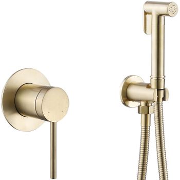 Гигиенический душ со смесителем Abber Emotion AF8825G Золото матовое — фото 1, Гигиенические души