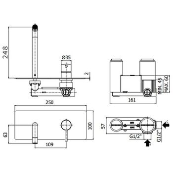 Смеситель для раковины Paffoni Light LIG106HGSP Золото медовое брашированное — фото 2, Смесители для раковины