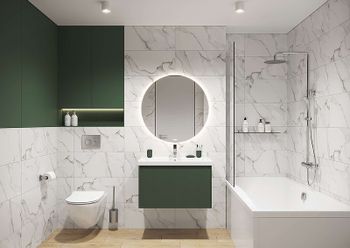 Тумба под раковину Cersanit Grande 80 64303 подвесная Зеленая — фото 11, Тумбы под раковину