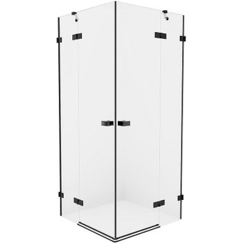 Душевой уголок New Trendy Avexa Black 90х100 EXK-1614 профиль Черный стекло прозрачное — фото 1, Прямоугольные душевые уголки