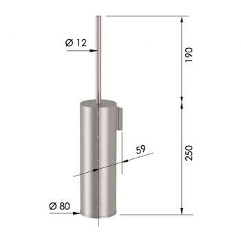 Ершик для унитаза Remer X-Style Inox SSXI66 Нержавеющая сталь — фото 2, Ершики для унитаза